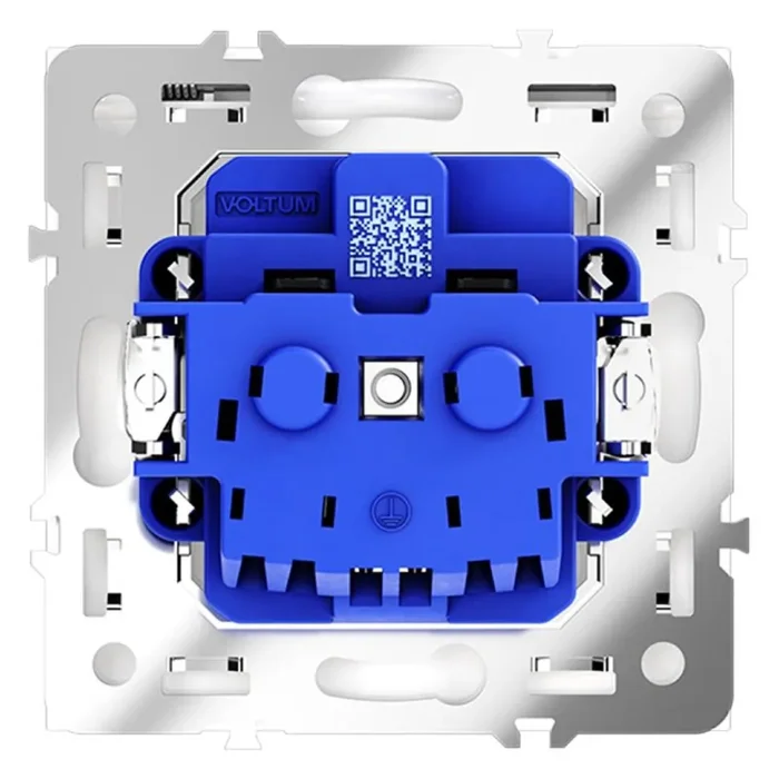 Розетка 1-м СП S70 16А с заземл. защ. шторки + крышка механизм бел. глянцевый Voltum VLS040301