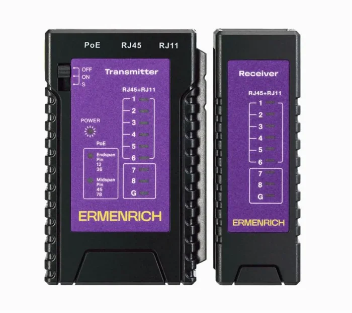 Тестер кабельный NetGeeks NP10 фиолет. Ermenrich 85300