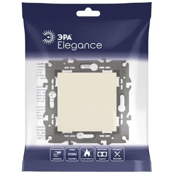 Выключатель 1-кл. СП Elegance 14-1101-02 10А IP20 250В 10AX механизм сл. кость Эра Б0034208