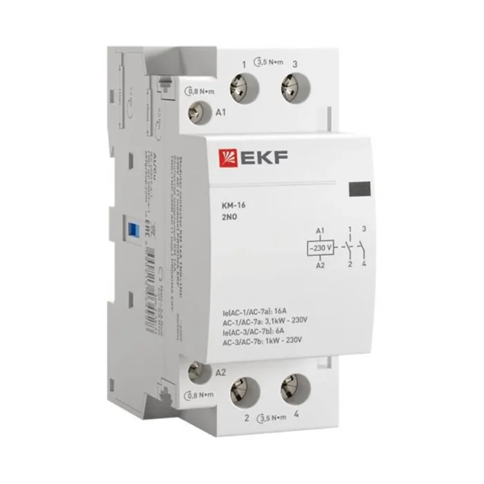 Контактор модульный КМ 16А 2NО (2 мод.) EKF km-2-16-20