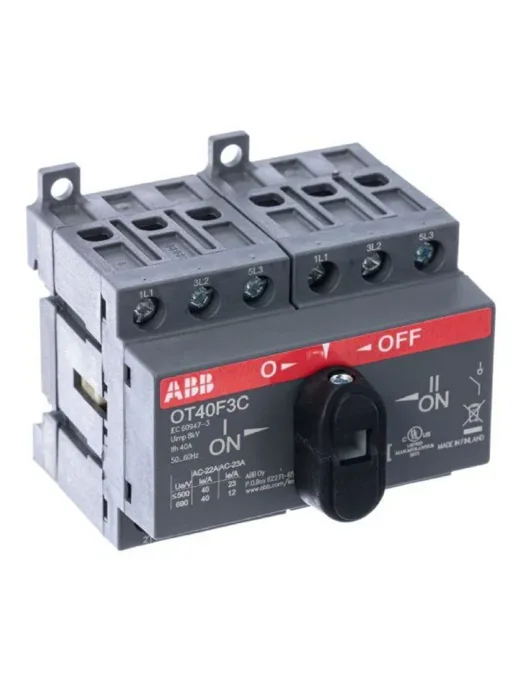 Рубильник реверсивный OT40F3C 40А (23А AC23) ABB 1SCA104913R1001