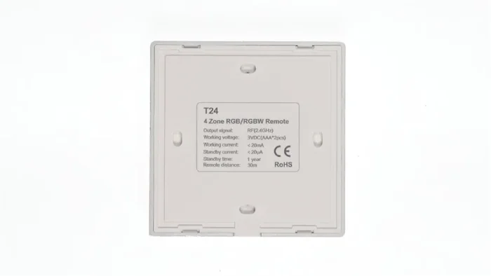 Сенсорная панель T24 White IC78 (RGBW/RGB, 4 zone, RF 2.4GHz, 3VDC(AAAx2))