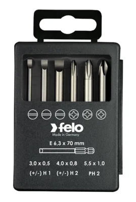 Набор бит SL/H (+/-) Industrial 70мм в кейсе (уп.6шт) Felo 03292716