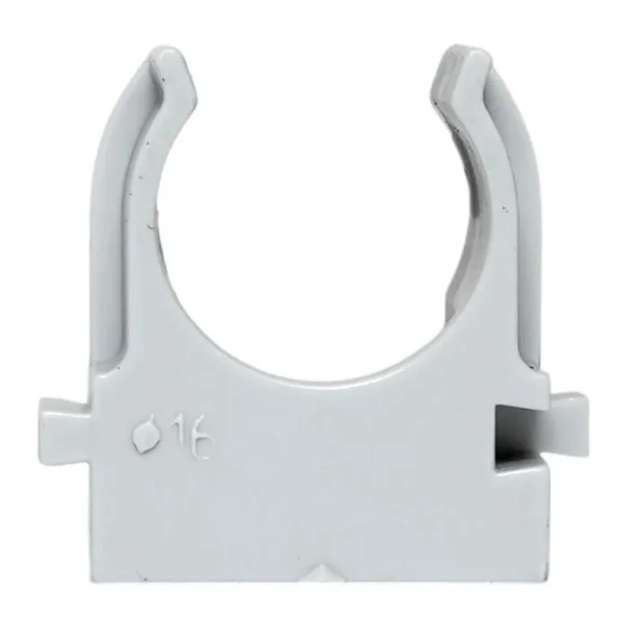 Держатель для труб (клипса) d16мм для монтажн. пистолета сер. (уп.100шт) Plast EKF derjp-z-16