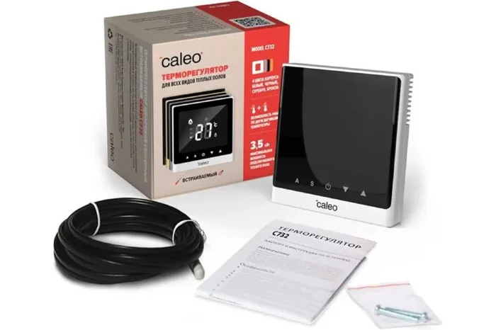 Терморегулятор C732 встраиваемый цифровой 3.5кВт бел. CALEO 0К-00000780