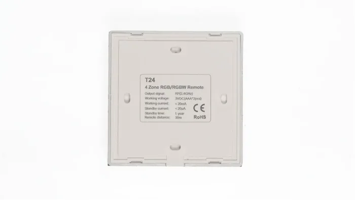 Сенсорная панель T24 Black IC79 (RGBW/RGB, 4 zone, RF 2.4GHz, 3VDC(AAAx2))