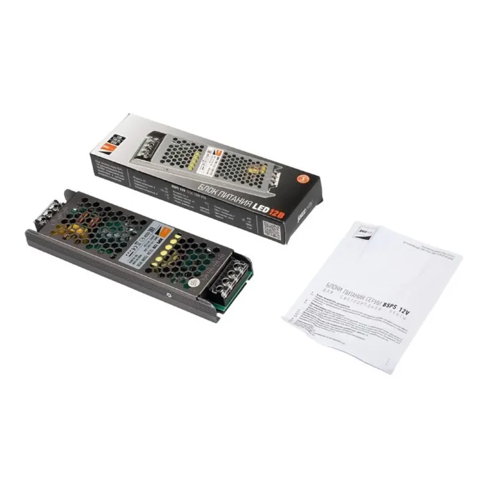 Блок питания для светодиодной ленты 150Вт 12.5А 12В IP20 BSPS метал. JazzWay 3329235A