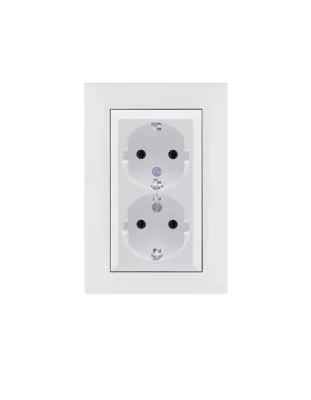 Розетка 2-я Karea RIZZ с заземл. бел. Makel 88001082