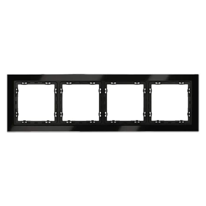 Рамка 4-м S70 стеклян. черн. Voltum VLS110408