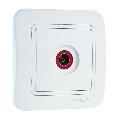 Розетка телевизионная TV 1-м СП Lillium 16А IP20 бел./бел. Makel 70007