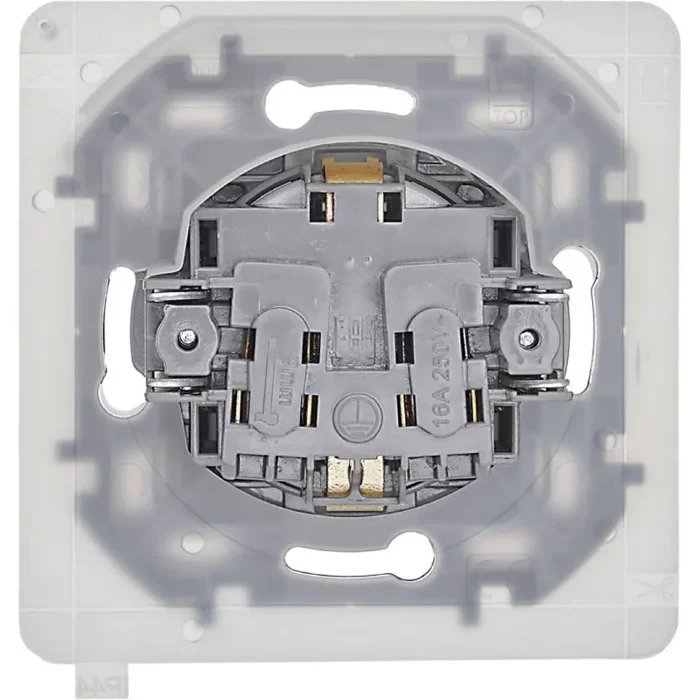 Розетка 1-м СП Inspiria 16А IP44 250В 2P+E защ. шторки с крышкой немецк. стандарт механизм алюм. IEK 673742