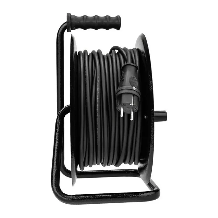 Удлинитель на метал. катушке 4х50м с заземл. IP44 КГ 3х2.5кв.мм с выключателем с защ. крышками Rexant 13-5016