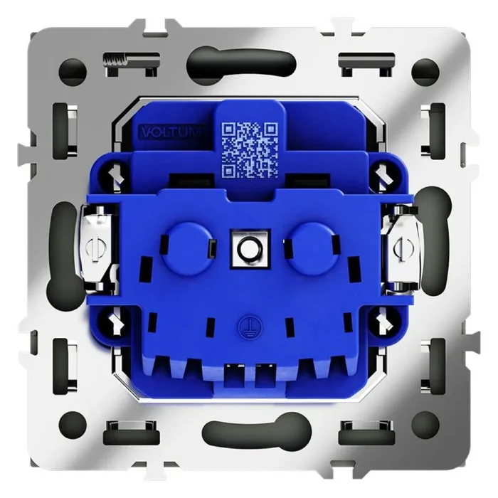 Розетка 1-м СП S70 16А с заземл. защ. шторки + крышка механизм черн. матов. Voltum VLS040308