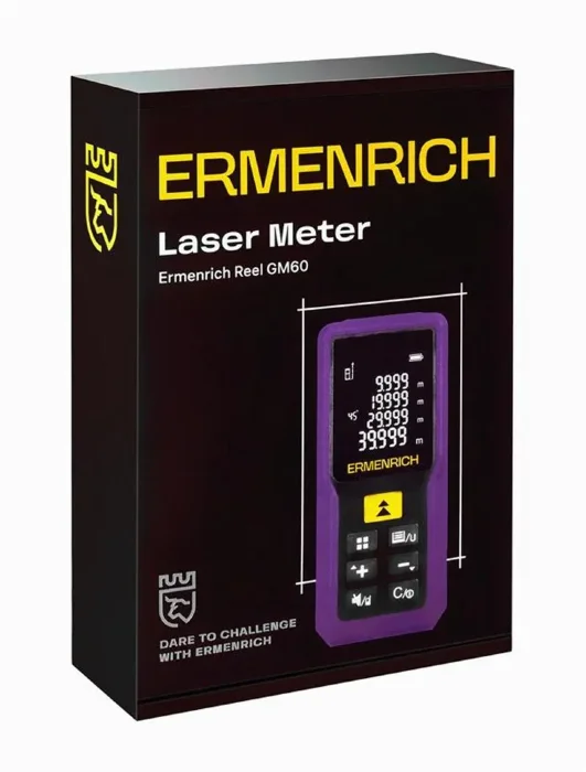 Рулетка лазерная Reel PRO GM60 фиолет. Ermenrich 84645