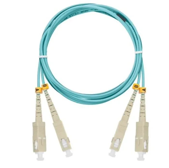 Патч-корд NMF-PC2M3C2-SCU-SCU-001 волоконно-оптический соед. многомод. 50/125мкм стандарта ОМ3 SC/UPC-SC/UPC двойн. LSZH нг(В)-HFLTx 2мм аква 1м NIKOMAX NMF-PC2M3C2-SCU-SCU-001