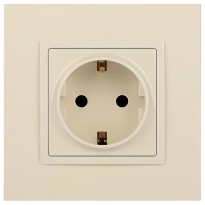 Розетка 1-м СП Эра Elegance 14-2102-02 16А IP20 16AX 250В 2P+E Schuko защ. шторки сл. кость Эра Б0034273