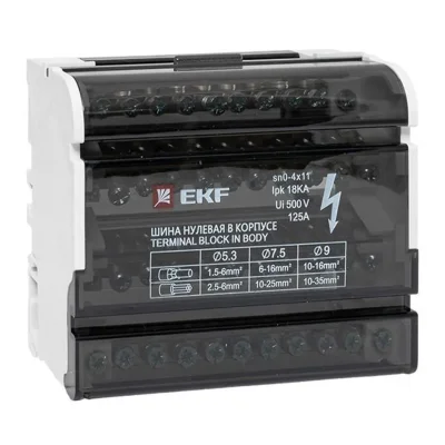 Шина нулевая в корпусе 4х11 EKF sn0-4x11