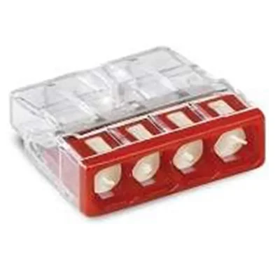 Клемма 4-х проводная 4х(0.5-2.5мм) для распред. коробки (с контактн. пастой &quot;Alu-Plus&quot;) WAGO 2273-244