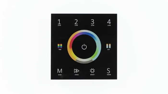 Сенсорная панель T15 Black IC89 (220V, RGB+CCT, 4 zone, DMX512, RF 2.4GHz)