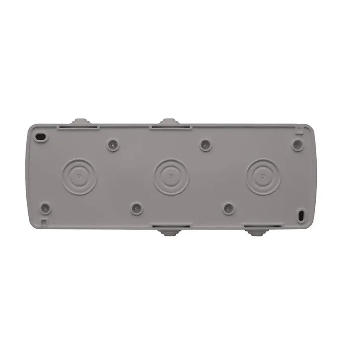 Блок ОП Клио 1-кл. выкл. 10А + розетка 2-м 16А 250В с заземл. с прозр. крышкой сер. Universal К2238-Gr