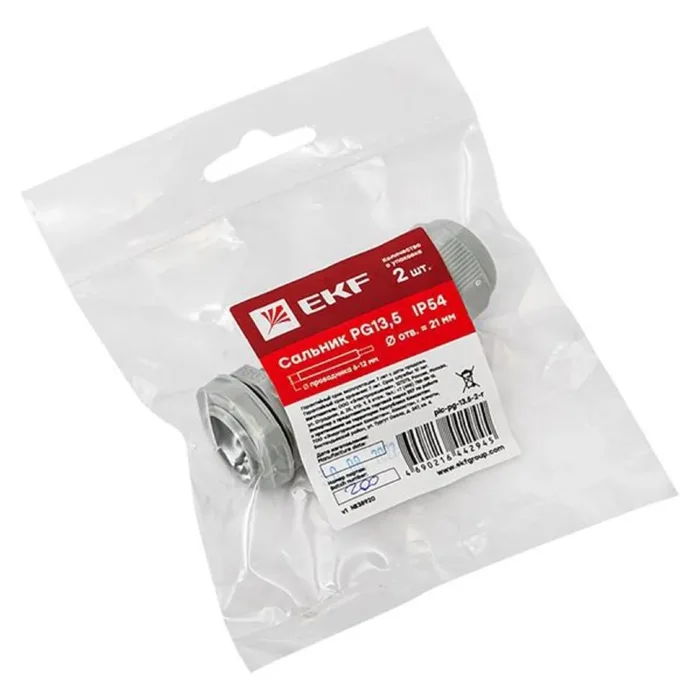 Сальник PG13.5 d6-12мм (d отверст. 21мм) IP54 (уп.2шт) PROxima EKF plc-pg-13.5-2-r