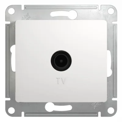 Розетка телевизионная проходная TV 1-м СП Glossa 4дБ механизм бел. SE GSL000192