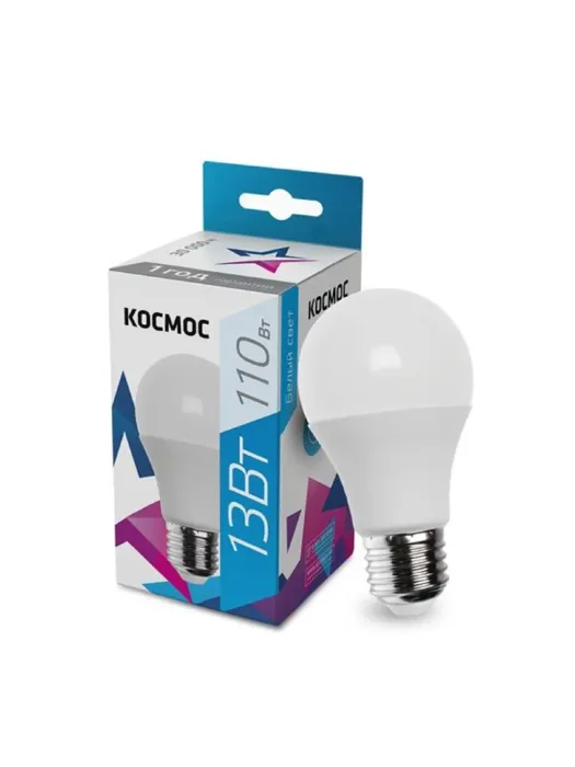Лампа светодиодная A60 13Вт 4500К E27 220В КОСМОС LkecLED13wA60E2745