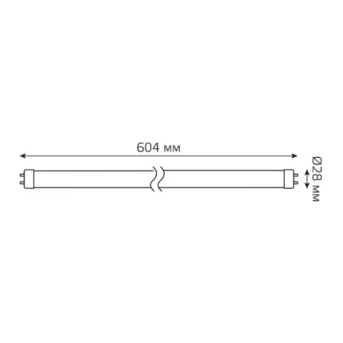 Лампа светодиодная Elementary 10Вт трубчатая 4000К нейтр. бел. G13 780лм стекло GAUSS 93020