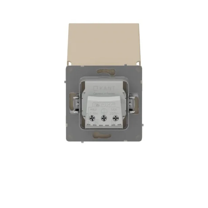 Розетка силовая KANT IP44 2P+E защ. шторки с крышкой ванильн. марципан DKC 7015013