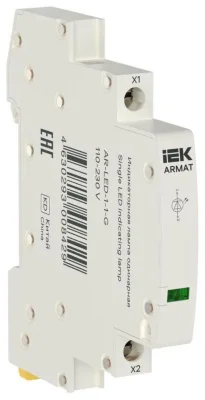Лампа индикаторная одинарная LED 110-230В AC зел. ARMAT IEK AR-LED-1-1-G