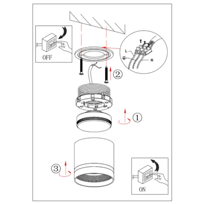 Светильник OL9 GX53 BK/WH GХ53 накладной подсветка алюм. черн./бел. ЭРА Б0048542