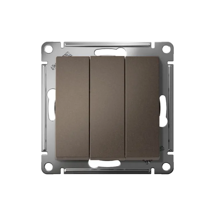 Выключатель 3-кл. СП AtlasDesign 10А IP20 (сх. 1+1+1) 10AX механизм мокко SE ATN000631