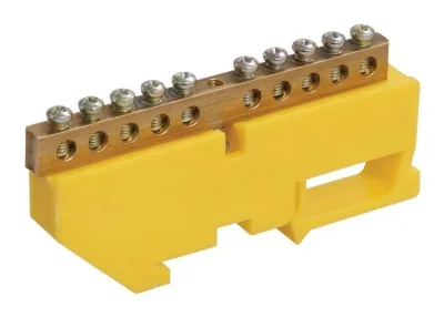 Шина PE &quot;земля&quot; на DIN-изол. ШНИ-6х9-10-Д-Ж IEK YNN10-69-10D-K05