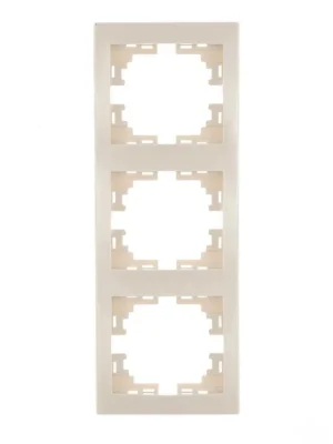 Рамка 3-м Mira вертикал. крем. LEZARD 701-0300-153