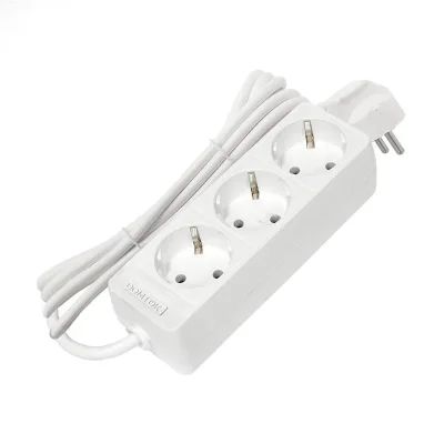 Удлинитель 3х3м с заземл. 10А IP20 2.2кВт ПВС 3х0.75 бел. DOMTOK 2375