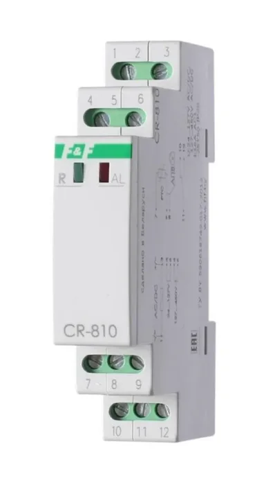 Реле температурное CR-810 (с внешн. термист. датчиками DIN-рейка 230В 16А 1перекл.) F&amp;F EA05.002.001