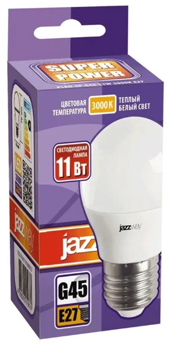Лампа светодиодная PLED-SP 11Вт G45 3000К E27 230В/50Гц JazzWay 5019331