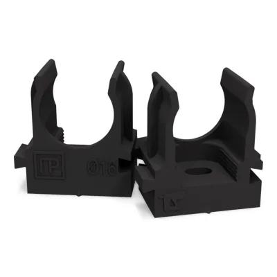 Держатель для труб (клипса) d16мм для монтажн. пистолета черн. в п/э Промрукав PR13.0131