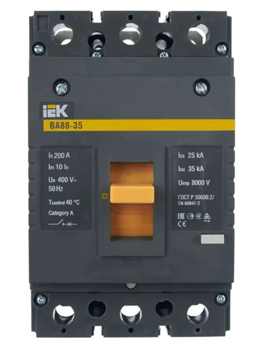 Выключатель автоматический 3п 200А 35кА ВА 88-35 KARAT IEK SVA30-3-0200