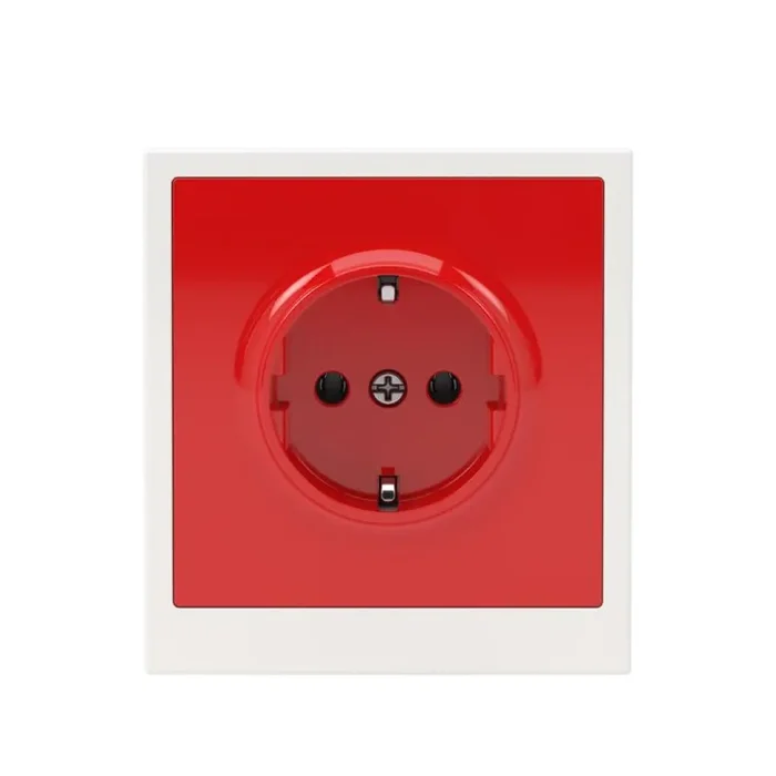 Розетка силовая KANT 2P+E без шторки красн. сатин DKC 7001033
