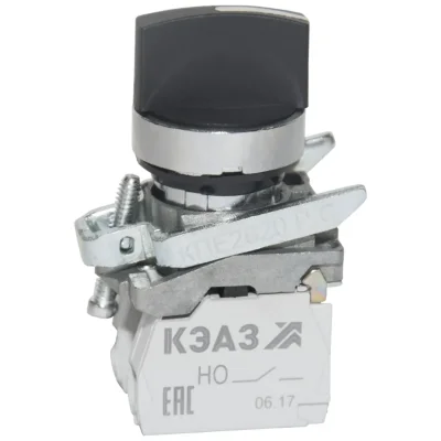 Переключатель КПЕ2620РС 2но+0нз ручка фикс 3поз IP65черн. КЭАЗ 248266