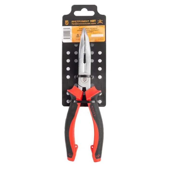 Длинногубцы изогнутые диэлектрические "Стандарт" 200мм КВТ 60473