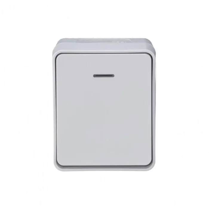 Выключатель 1-кл. ОП AtlasDesign PROFI IP54 10AX с подсветкой бел. SE ATN540113