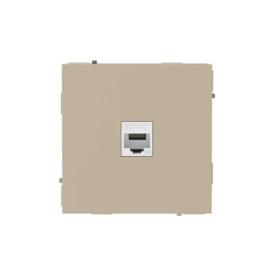 Розетка компьютерная 1-м KANT RJ45 кат.5E без шторки ванильн. марципан DKC 7015663