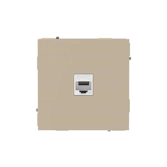 Розетка компьютерная 1-м KANT RJ45 кат.5E без шторки ванильн. марципан DKC 7015663