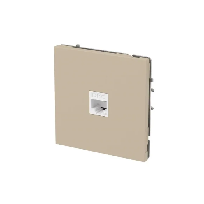 Розетка компьютерная 1-м KANT RJ45 кат.5E без шторки ванильн. марципан DKC 7015663