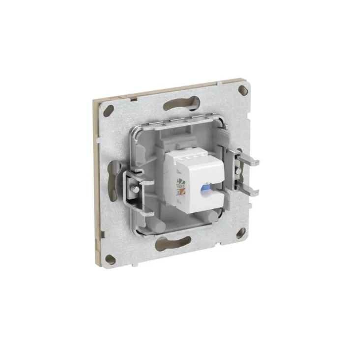 Розетка компьютерная 1-м KANT RJ45 кат.5E без шторки ванильн. марципан DKC 7015663