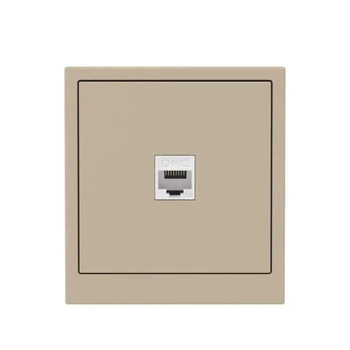 Розетка компьютерная 1-м KANT RJ45 кат.5E без шторки ванильн. марципан DKC 7015663