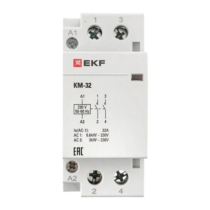 Контактор модульный КМ 32А 2NО (2 мод.) EKF km-2-32-20
