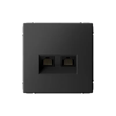 Розетка компьютерная 2-м ArtGallery RJ45 + RJ45 кат.5E механизм базальт SE GAL001485